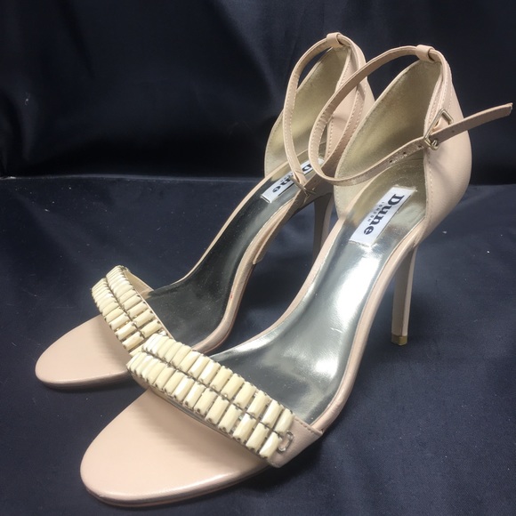 Dune London Peach Open Toe Ankle Strap Pumps - Picture 1 of 12